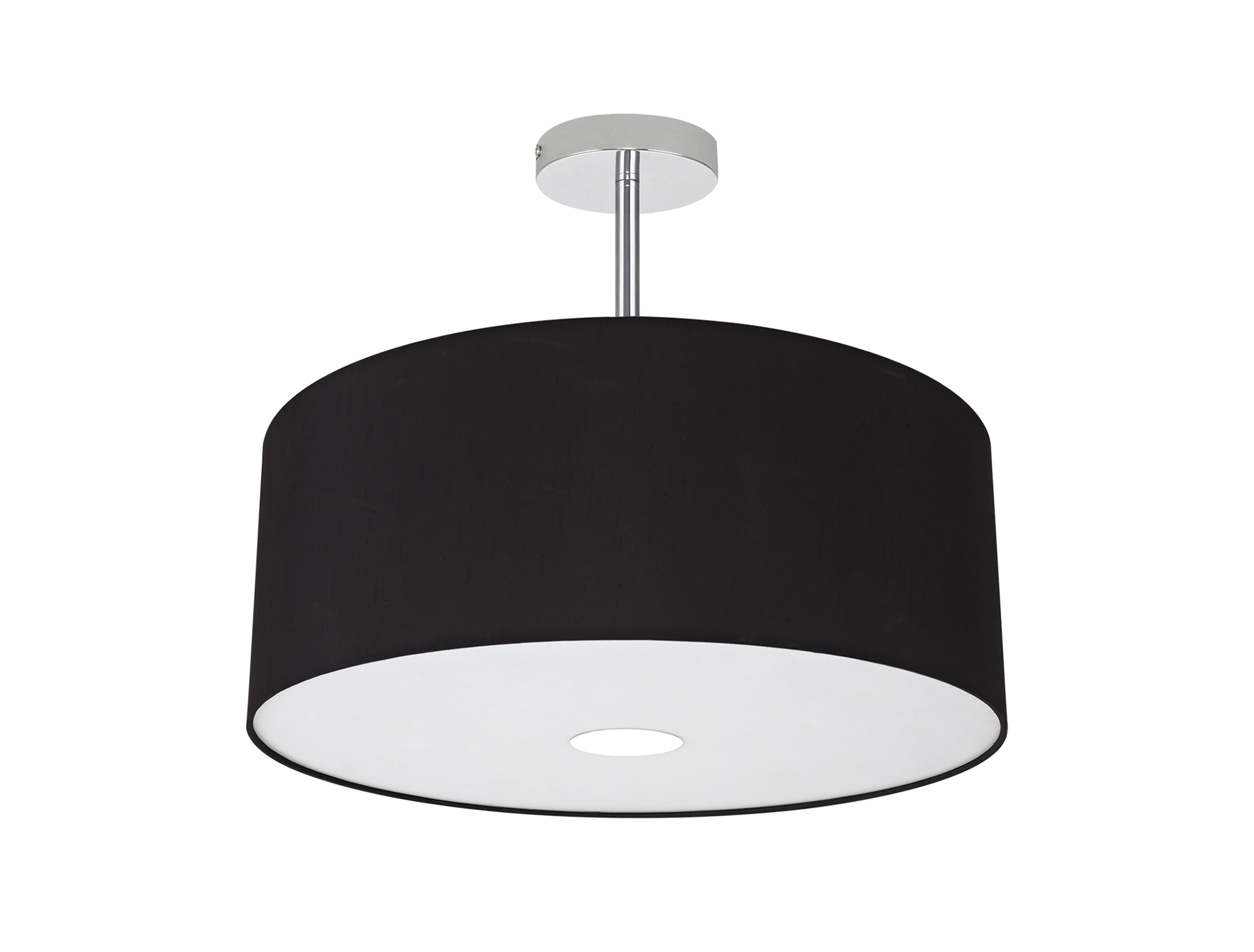 Baymont 50cm Semi Flush 3 Light Polished Chrome, Midnight Black/Green Olive, Frosted Diffuser DK0331  Deco Baymont CH BL/GR